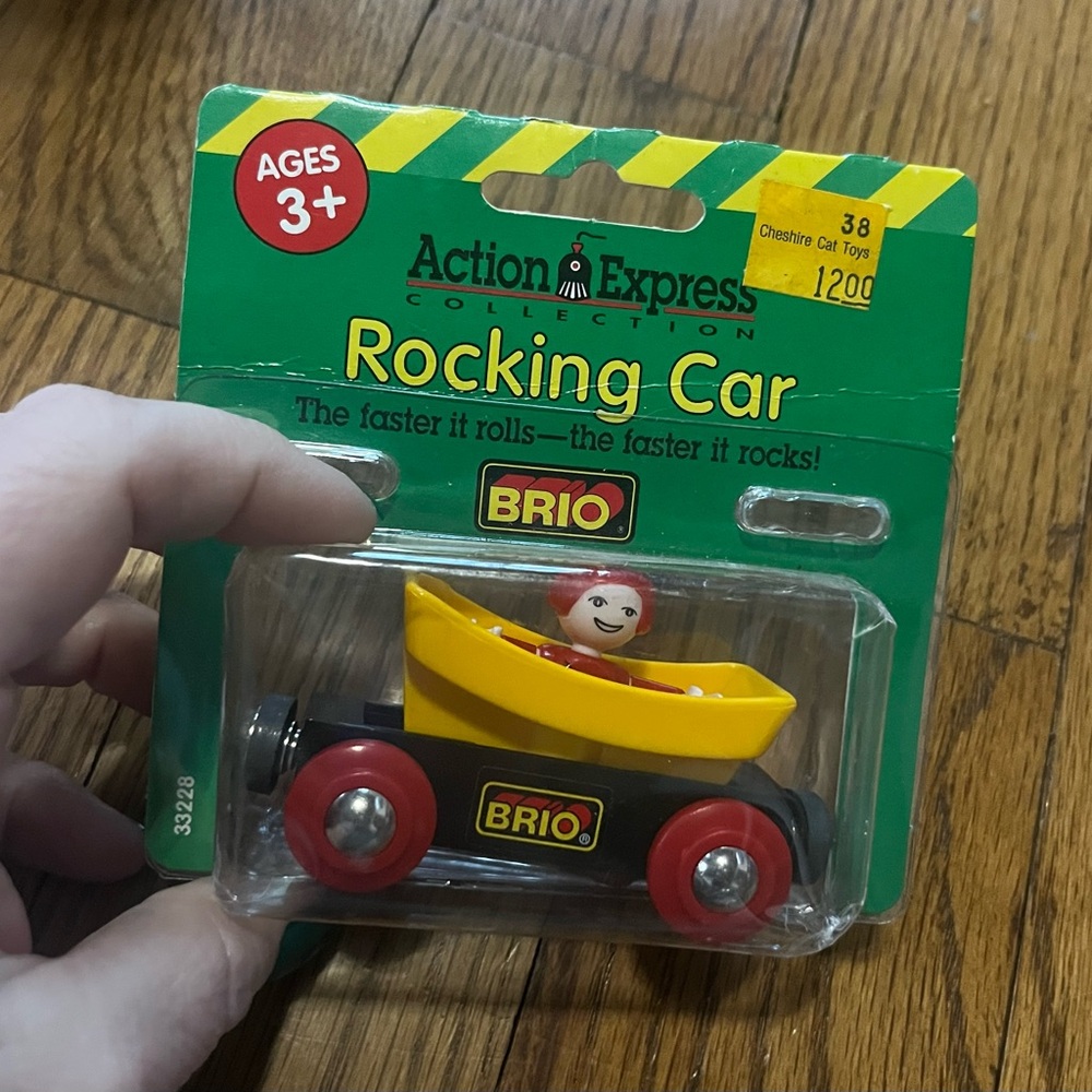 VINTAGE BRIO 1990 WOODEN TRAIN RAILWAY 33228 ROCKING WAGON COLLECTIBLE TOY